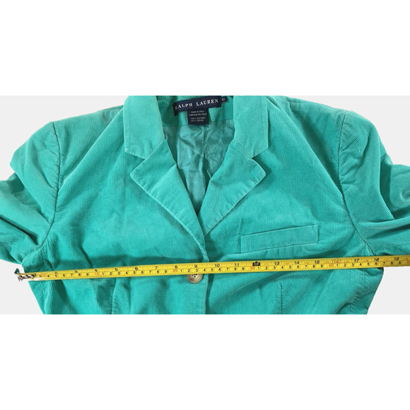 Ralph Lauren Rugby Jacket Cotton Teal Blazer Size 10 - Picture 9 of 12